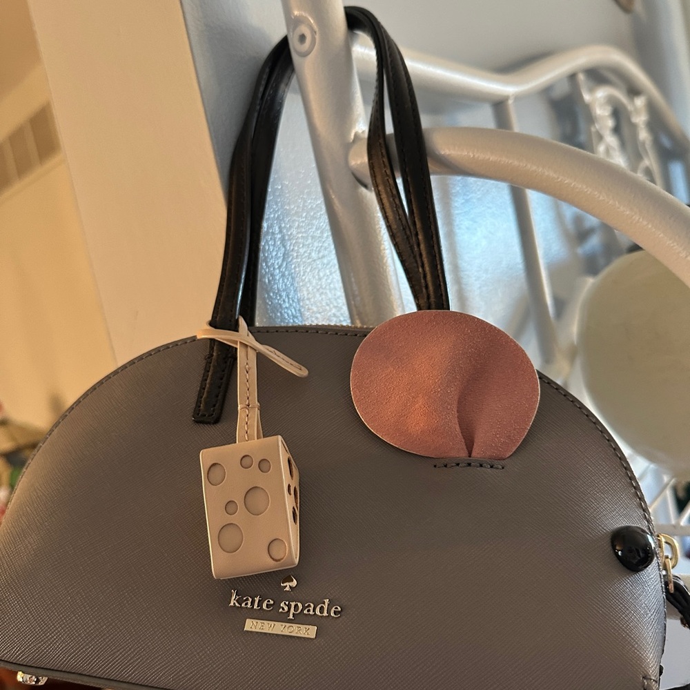 Kate Spade Gray and Pink Mouse Bag